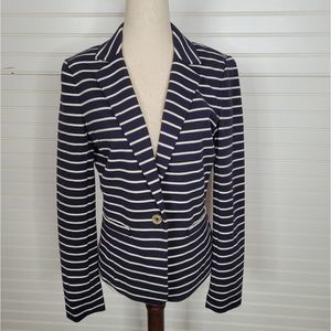 Michael Kors Navy White Striped Blazer Jacket Sz. 8
